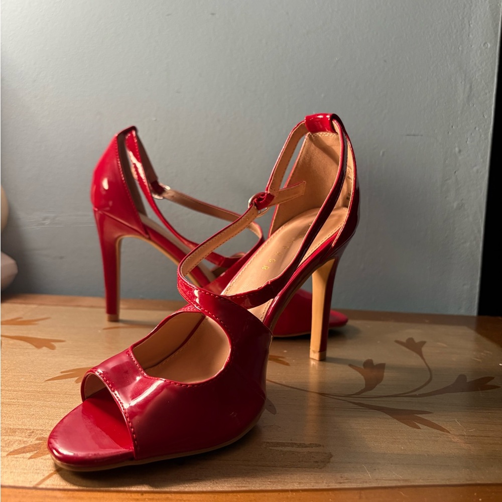 Metaphor Red High Heels Elegant Platform Pumps